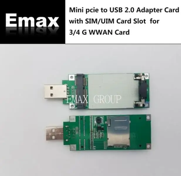 

Mini PCI-Express to USB Adapter with SIM/UIM Card Slot for 3/4G WWAN Card for SIM5360E SIM7100E SIM7600E UC20-E/EC20-E/EC25-E
