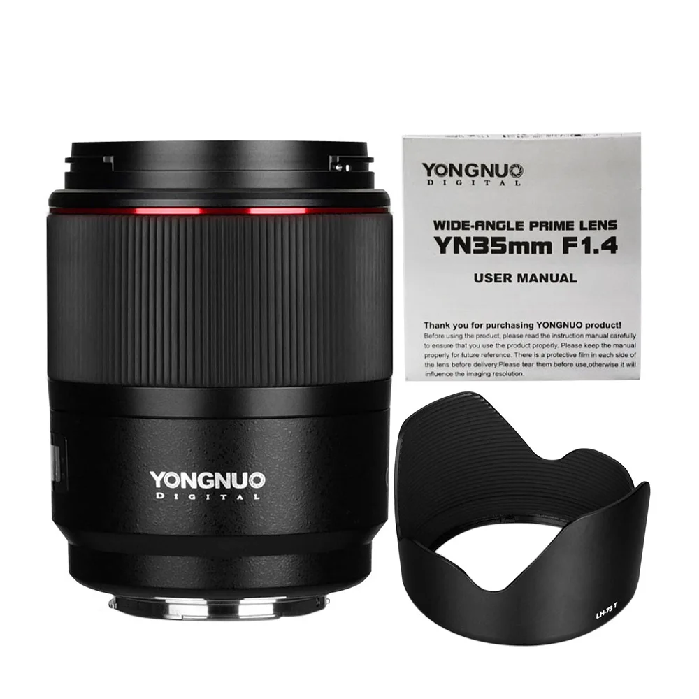 Светодиодная лампа для видеосъемки YONGNUO YN35MM F1.4 объектив Стандартный Широкий формат объектив с фиксированным фокусным расстоянием для Canon яркий группа перфорированных DSLR Камера объектив для 5DIV 80D 760D 7D MARK II