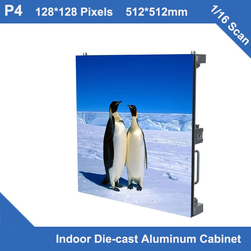 

TEEHO 6pcs/lot P4 indoor Diecasting Cabinet rental 512mm*512mm slim 1/16 scan,full color led screen rental custom led display