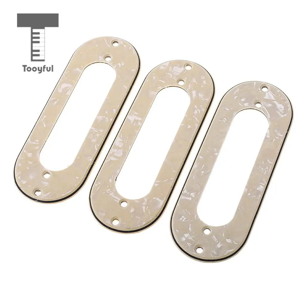 Tooyful 3PCS Guitar Pickups Frames Mounting Metal Rings for ST Electric Guitar Replacement Beige