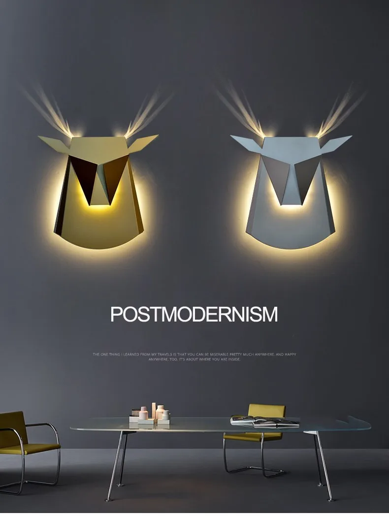 Nordic creative wall lamp living room restaurant aisle cafe iron personality bedroom bedside Ngau Tau wall light Nordic creative wall lamp living room restaurant aisle cafe iron personality bedroom bedside Ngau Tau wall light