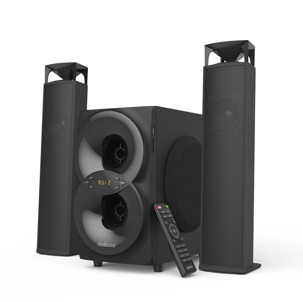 

dodocool bluetooth speaker with Subwoofer Detachable Wireless Soundbar System with FM Radio Remote Control for TV / PC Phones