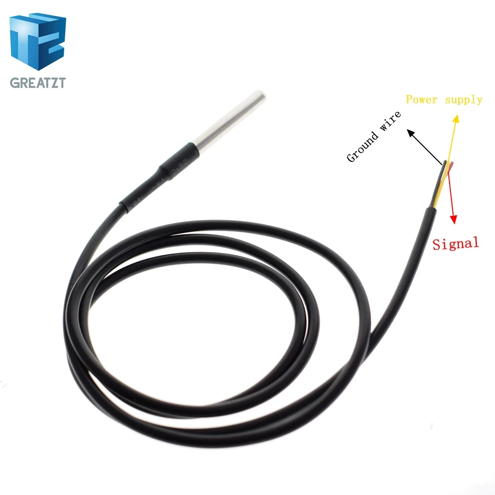 

GREATZT 1PCS DS1820 Stainless steel package Waterproof DS18b20 temperature probe temperature sensor 18B20 For Arduino