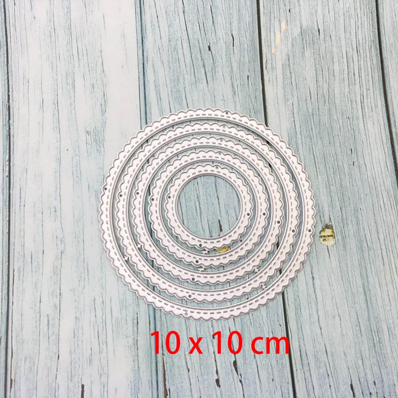 

5pcs Round Circle Metal Cutting Dies Stencil For DIY Scrapbooking Photo Album Decorative Embossing Template Folder Crafts Decor