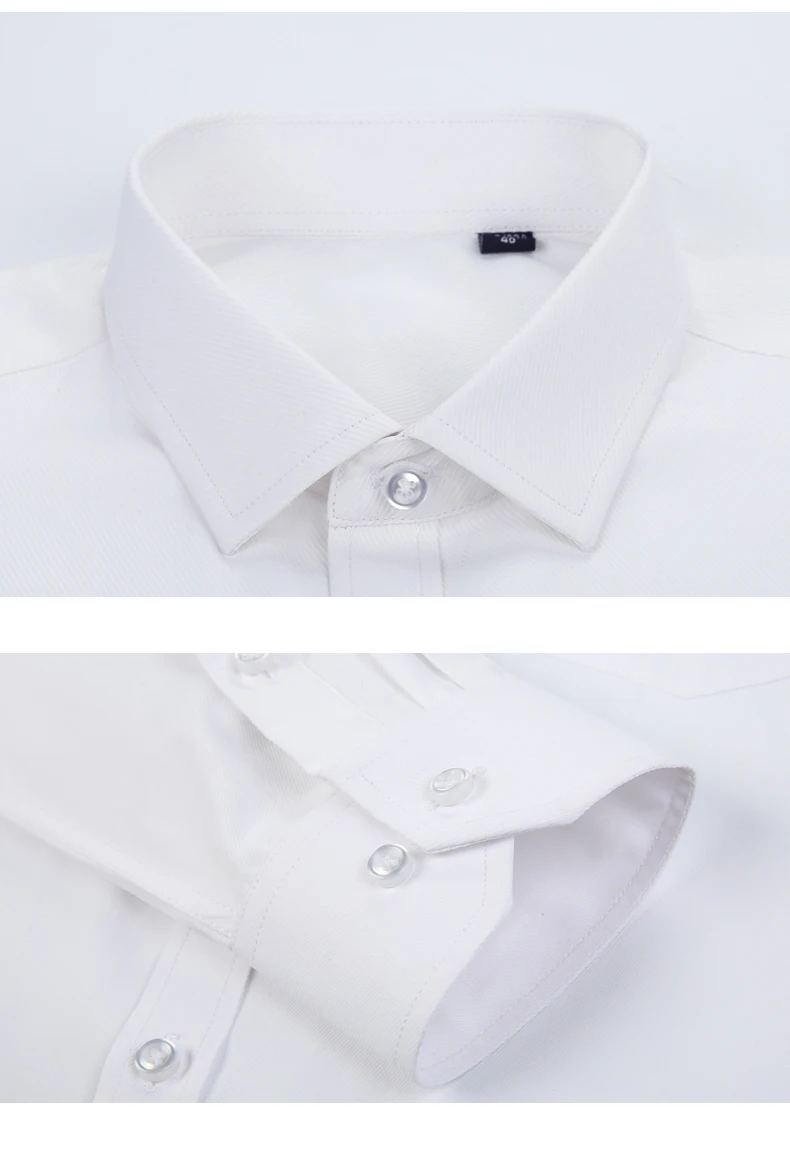XS-7XL бренд Для мужчин рубашки Для мужчин s Slim Fit Повседневная рубашка саржа сплошной Цвет Формальные социальные белый синий розовый рубашки легкий уход