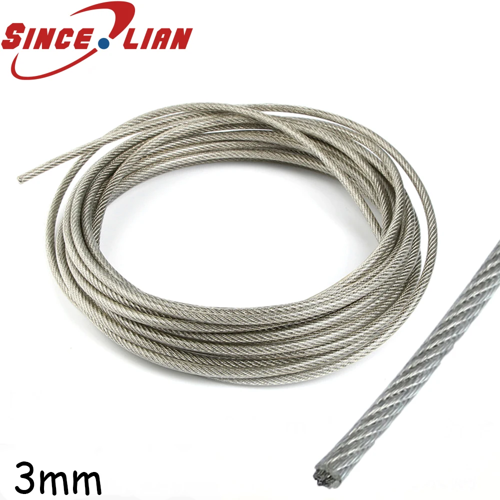 PVC Plastic Coated Stainless Steel Wire RopeOverall Diameter 3mm Wire