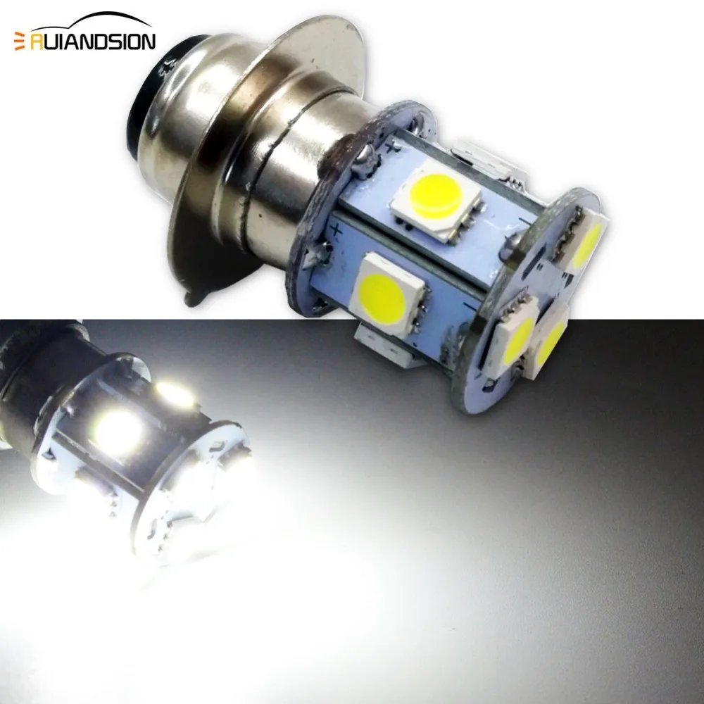 

2pcs New 6-30V H6M 5050 9SMD 4.8W High Bright White LED Headlights P15D LED Bulb For Motorcycle Bixenon beam