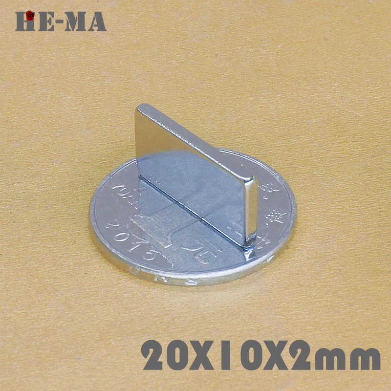 

100Pcs 20x10x2 Neodymium Magnet Permanent N35 NdFeB Powerful Magnetic Magnets aimants magnetiques puissant Disc 20mmx10mmx2mm