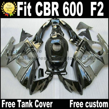 

Motorcycle parts for HONDA CBR 600 F2 fairing kit 1991 1992 1993 1994 glossy black gray fairings set CBR600 91 92 93 94 AS49