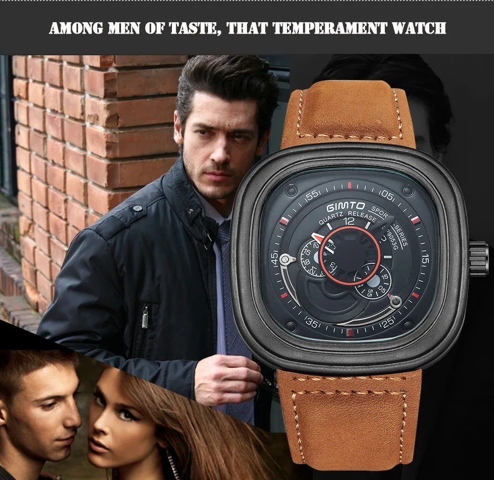 

Hiqht Quality Unique Male Watch Casual Leather Sport Men Quartz Wrist Watches Big Size Luxury Men's Watches