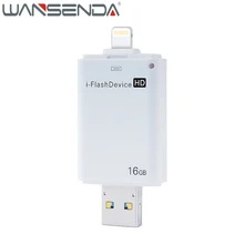 Wansenda 3 в 1 Lightning usb флэш-накопитель 16 ГБ 32 ГБ 64 ГБ OTG накопитель для IPhone X 8 8 плюс 7 Plus pendrive usb memory stick