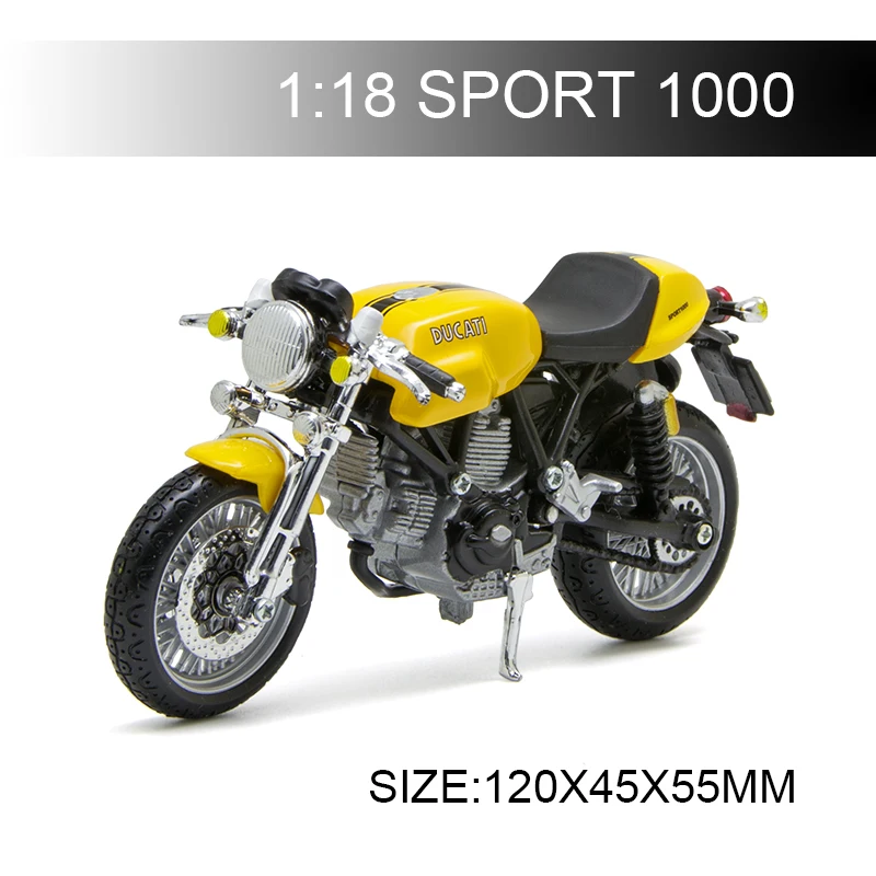 Модели мотоциклов Maisto 1:18 Ducati SPORT 1000 Литые пластиковые миниатюрные Гоночные