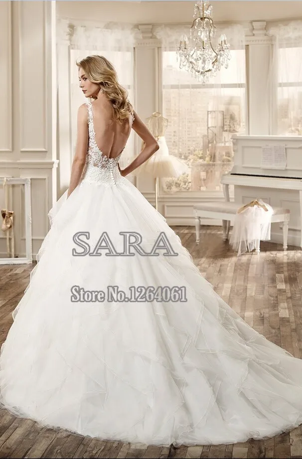 DW2115-Sexy-Lace-Wedding-Dresses-V-Neck-Backless-Chapel-Train-Sleeveless-Button-Vestido-De-Novia-Custom (1)