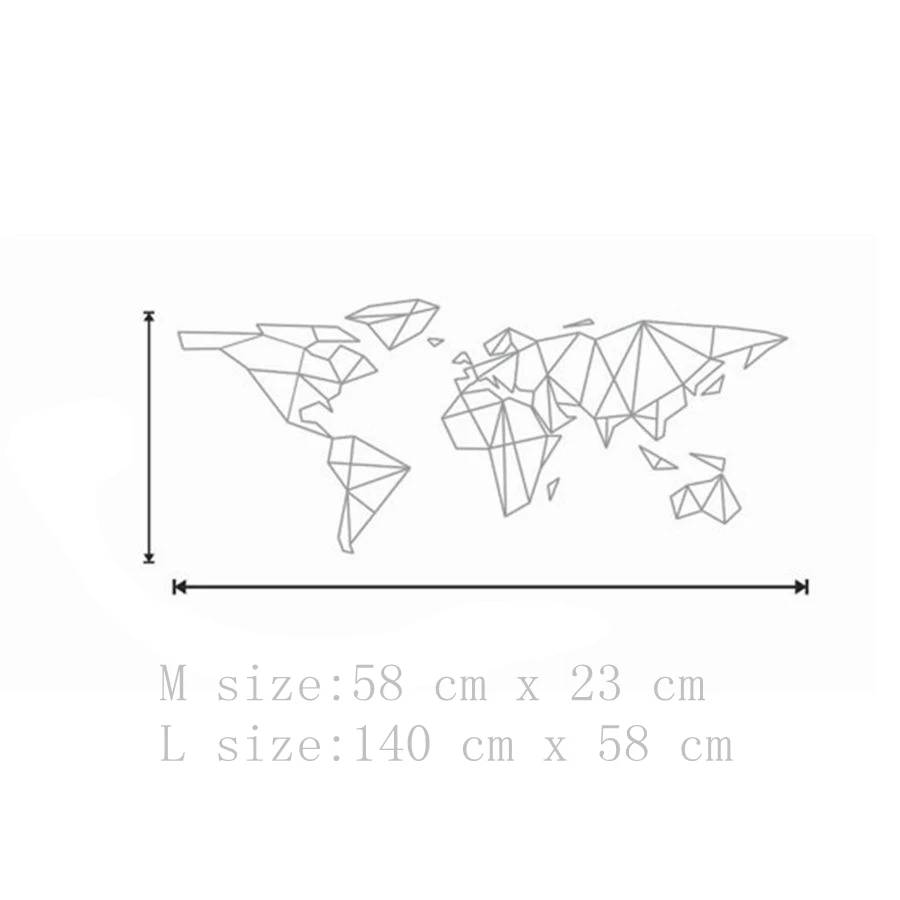 Карта мира виниловая наклейка на стену домашний декор-геометрическая Съемная карта мира Наклейка на стену