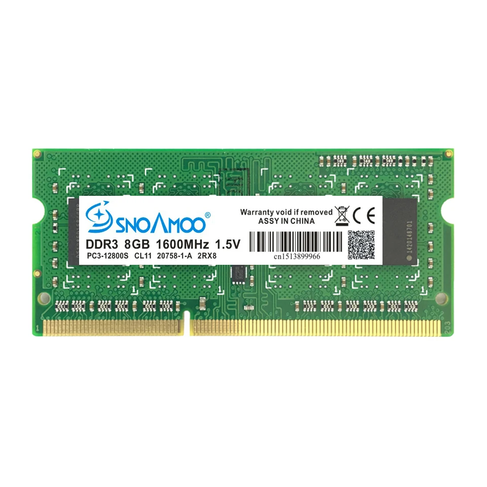 SNOAMOO ноутбук память DDR3 4 ГБ 8 ГБ 1333 МГц 1600 МГц PC3-10600S для ноутбука Memoria Ram ноутбук память SO-DIMM 1,5 в гарантия