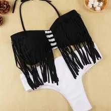 Леди без «косточек из двух частей женский купальник Для женщин принт раздельный купальник пикантные сапоги с бахромой женские бикини набор