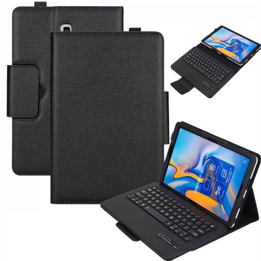 Bluetooth Keyboard PU Leather Case for Samsung Galaxy Tab A A2 10.5'' T590 T595 Removable Wireless Keyboard Tablet Stand Cover