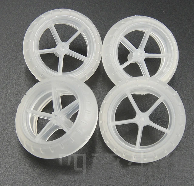 Cheap 1Set=4PCS DIY Wheels for RC Mini 4WD Model Cars Transparent Tyres Wheel-hub Wheel-skin Lightweight Tires