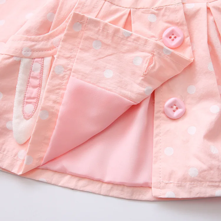 10 Bibihou Baby Girls Jacket Clothes 2017 Spring Cotton Sweet Newborn Bow Cartoon Rabbit Hooded Windbreaker For Jackets & Coats