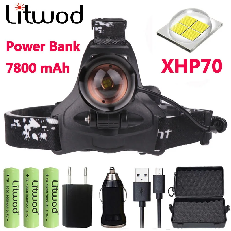 Z20 Litwod 2806 XHP70 мощная светодиодная фара 32000lm мощный налобный фонарь Головной