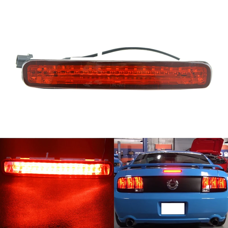 

1Piece Led Third Brake Light Lamps For Ford Mustang 05-09 Clear Lens Easy Installation Additional Rear Brake Lamp For Ford 12V