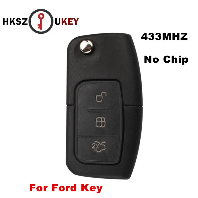 

HKSZUKEY 433MHz No Chip 3 Button Flip Folding Remote Control car Key for Ford Focus 2 3 mondeo Fiesta key Fob Case