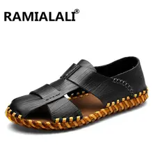 Мужские сандалии; сезон лето; мужские пляжные сандалии Для мужчин повседневная обувь Вьетнамки натуральный спилок, кожа мужские Тапочки