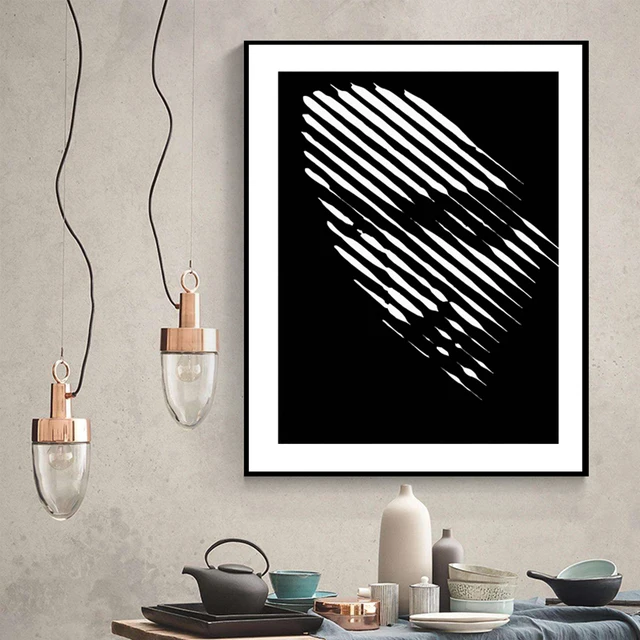 Abstract Women Face Figure Cuadros Black And White Wall Art 1