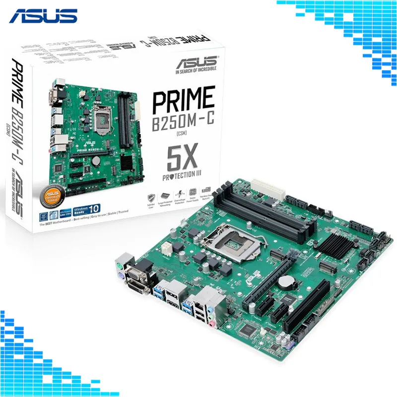 Материнская плата Asus PRIME B250M-C Intel B250 socket LGA 1151 4* DDR4 DIMM настольная материнская плата