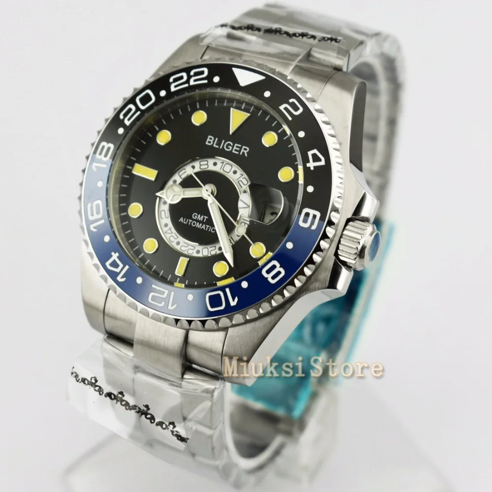 43mm Ceramic blue and black Bezel Luminous GMT Automatic Men s Watch Blanc Femmes Dames Date&day Classique Relogio Feminino 43mm Ceramic blue and black Bezel Luminous GMT Automatic Men s Watch Blanc Femmes Dames Date&day Classique Relogio Feminino