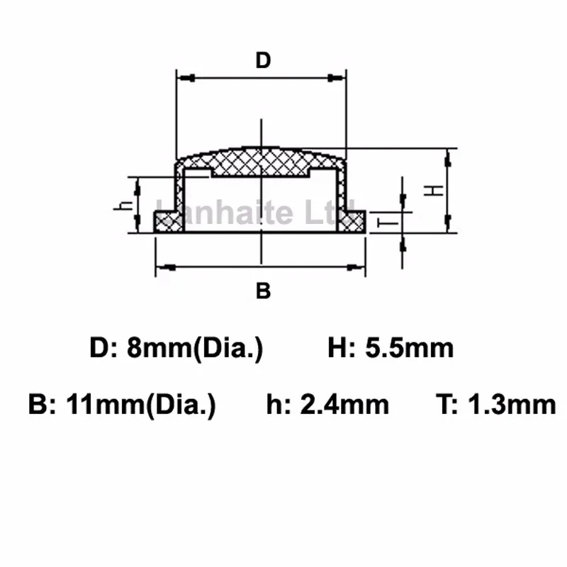 8 мм (D) x 5,5 мм (H) Силиконовые напальчники-розовый (10 шт)