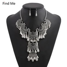 Find Me 2018 brand punk maxi Statement Necklace Pendants Gypsy Vintage big beads Collar choker necklace