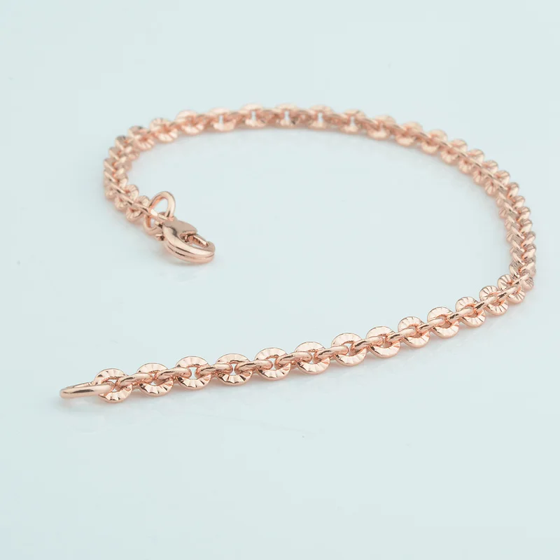 

1pcs Men Womens Short Link Rolo Chains Rose Gold Filled Necklaces Accessories E347