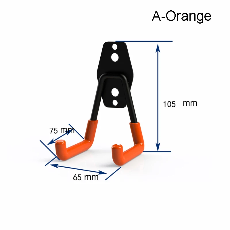 Настенное крепление для гаража, велосипедная вешалка, крюк, сверхпрочные металлические крючки для сада, ванной комнаты, крючки для органайзера, кухонные инструменты для хранения с винтами 25 - Цвет: A-Orange
