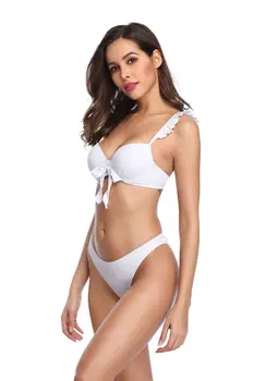 

Women Sexy Bikinis Bandeau Bandage Bikini Set Push-Up Brazilian Swimwear Beachwear Swimsuit 2019 Mujer Solid Maillot De Bain