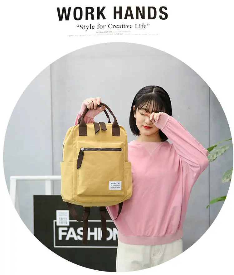 Парусиновая, в Корейском стиле рюкзак для Для женщин Простые Модные Молодежные Путешествия Рюкзак Школьная Сумка для досуга сумка для