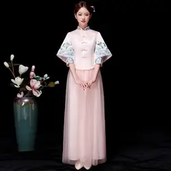 Невесты в китайском стиле Cheongsam розовые свадебные Qipao Винтаж Восточный Азиатский красоты платье Длинные вечерние платья Для женщин S-XXL