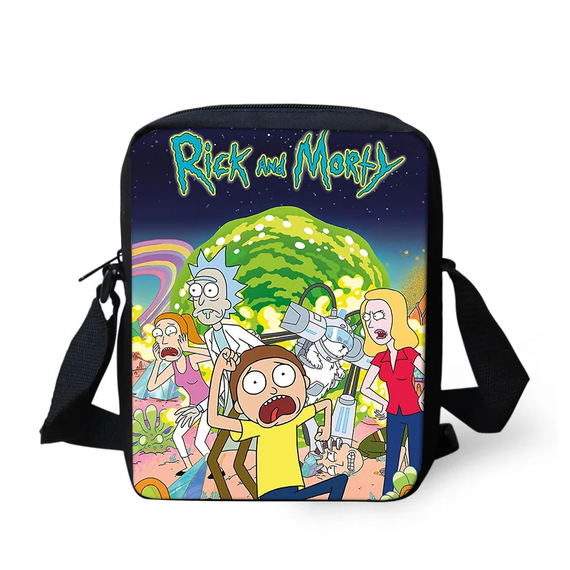 

Rick and Morty Cartoon School Messenger Bags Handbags Crossbody Bag mini Bookbag Schoolbag Daily Shoulder Bag Casual Satchel