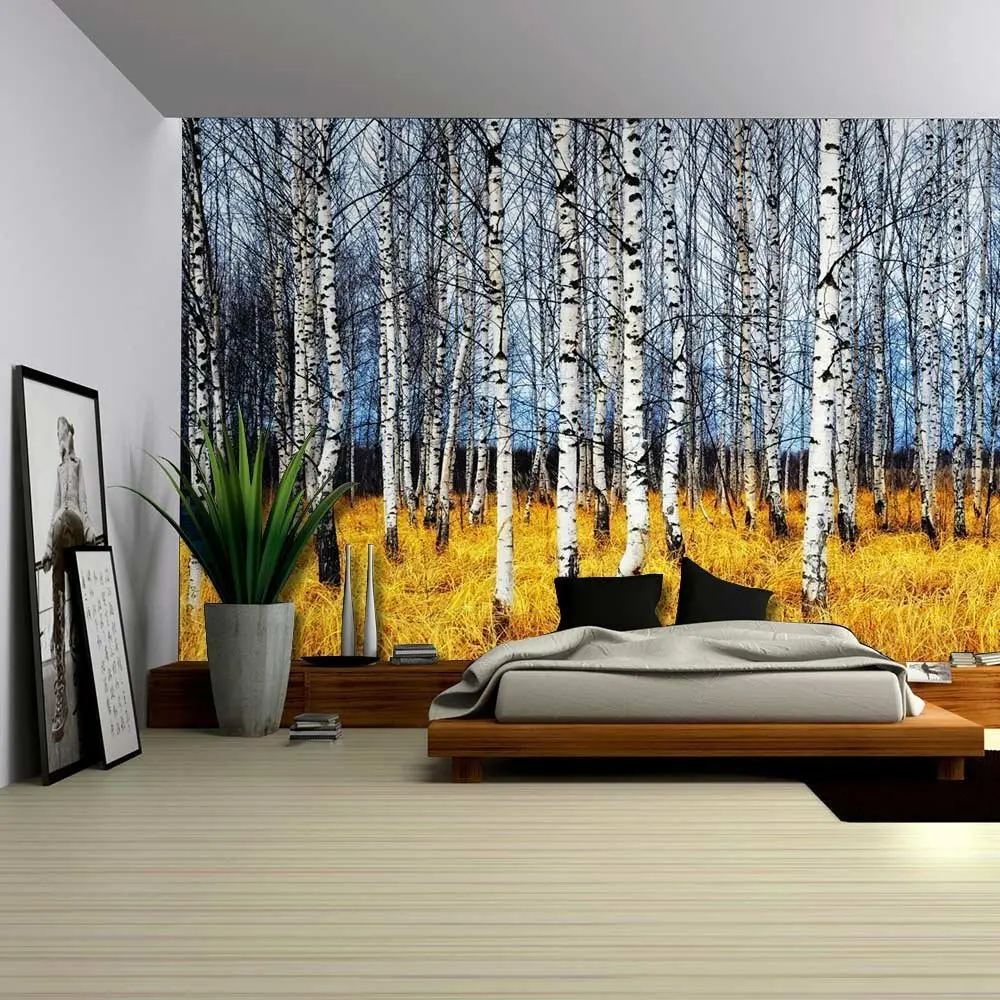 Гобелен на стену для гостиной, спальни, пейзажная настенная живопись из полиэстера, тонкий гобелен - Цвет: LZE74-3