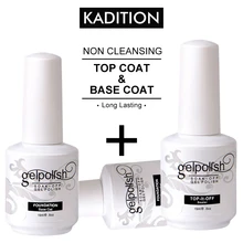 KADITION Topcoat+ Basecoat 2 шт. набор лака замачивания основа+ лак для ногтей прочный светодиодный УФ-слой для ногти гель лак