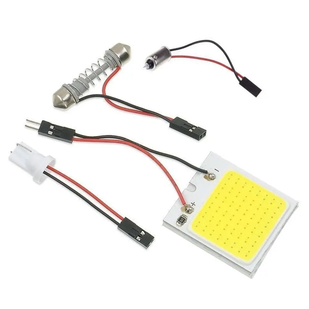 

Promotion White T10 48 Smd Cob Led Panel Car Auto Interior Reading Map Lamp Bulb Light Dome Festoon BA9S 3Adapter DC 12v