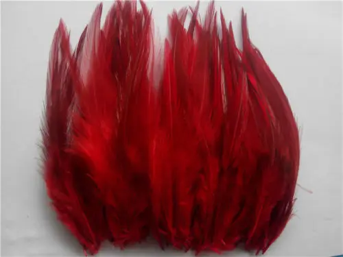 Натуральные, 50 шт./лот, разноцветные, на выбор, перья петуха, 10-16 см, 4-6 дюймов, для одежды, украшения своими руками, перья фазана - Цвет: Wine red