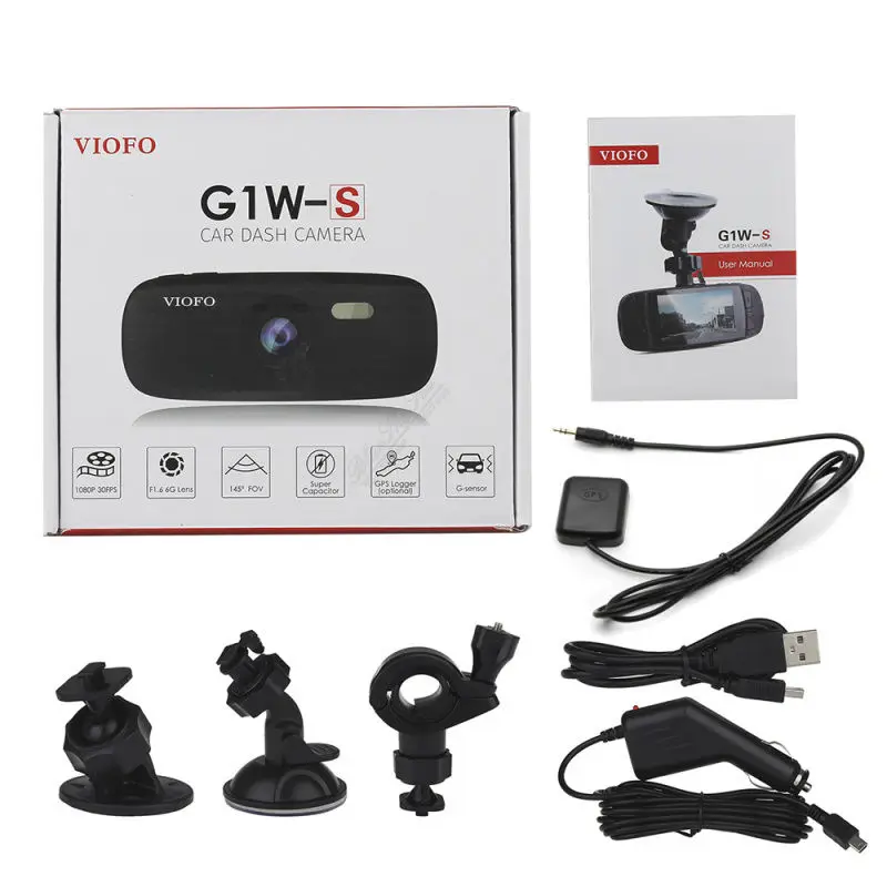 VIOFO Автомобильный видеорегистратор G1W S HD 1080P супер конденсатор Novatek 96650 IMX323 gps