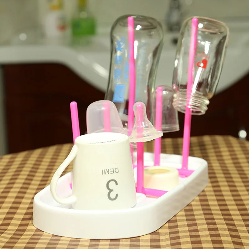 Baby Bottle Foldable Stand Kids Nipple Easy Clean Drying Rack Cute Drier Infant Pacifier Holder Portable Water CleanShelf T0705 (1)