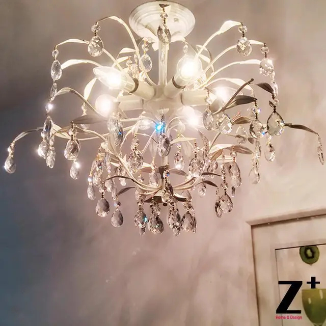 French Country Style Vintage K9 Crystal Rococo Palais Chandelier French Country Style Vintage K9 Crystal Rococo Palais Chandelier Tree Branch Leaf Light Lamp Wrought Iron