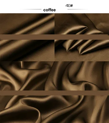 Цвет 16,5 momme чистый шелк Шармез Атласная Ткань натуральный шелк ткань - Цвет: 40 coffee