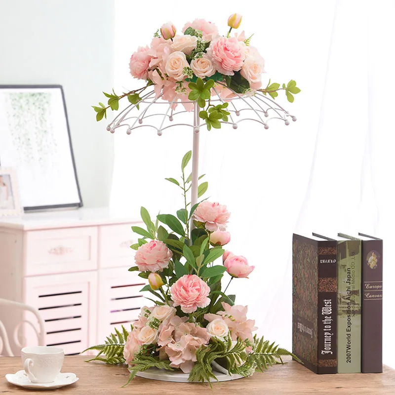 Flower Vases Table Metal Vase Plant Dried Floral Holder Flower Pot Road