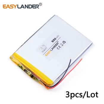 

3pcs /Lot 3.7v lithium Li ion polymer rechargeable battery 304967 950mAh Telephone charging treasure tablet computer speaker