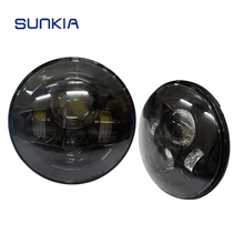 2Pcs/Lot SUNKIA 7 inch Halo Headlights Kit LED Headlight Car Styling Driving Auto Lamp For Jeep Wrangler JK TJ Hummer Defender