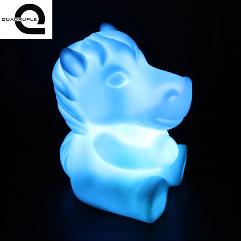 

Quadruple Nice Christmas Cute Horse Shape 7 Color Change Decoration LED Lamp Night Light